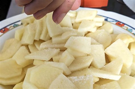 Infografía sobre las diferentes formas de cortar las patatas para la tortilla