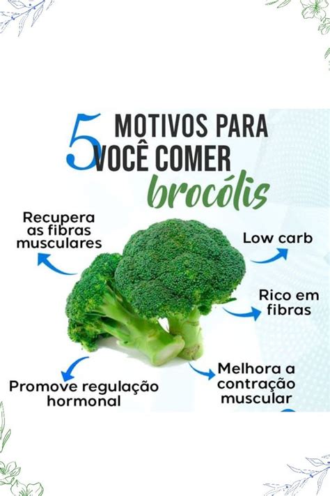 Infográfico com os benefícios nutricionais dos brócolis