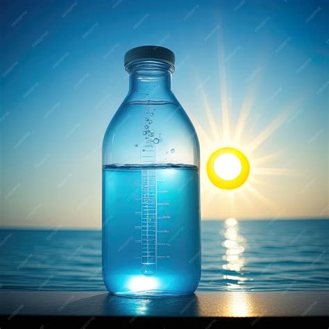 Botella de agua de plástico expuesta al sol
