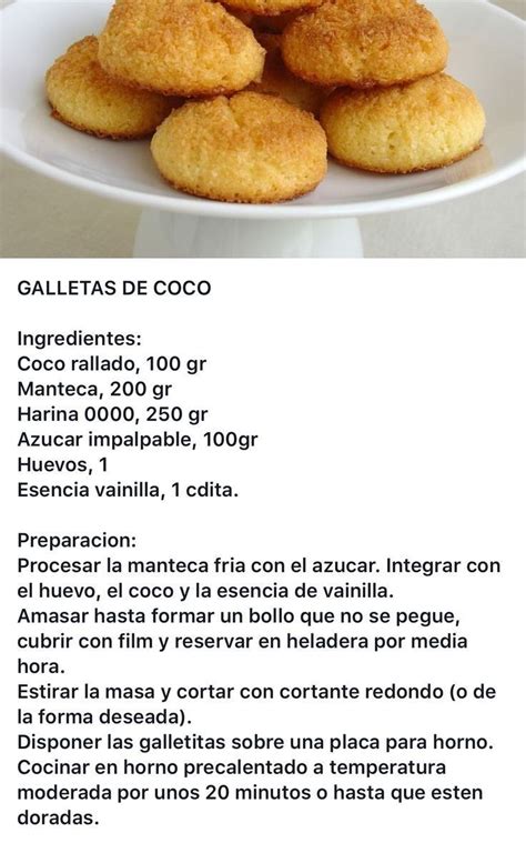 Ingredientes para galletas de coco