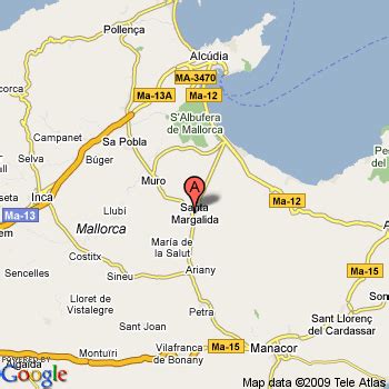 Mapa de Santa Margalida con la ubicación de Carrer Maria