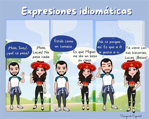 Infografía con expresiones idiomáticas en español y alemán