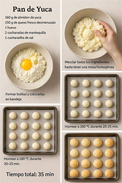 Bolitas de masa de pan de yuca listas para hornear