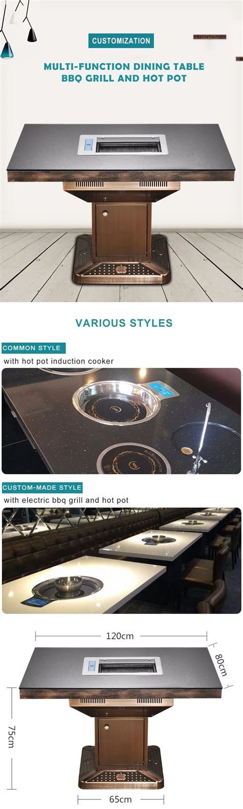 Mesas de barbacoa coreana interactivas