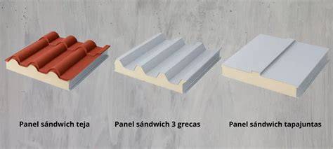 Panel sándwich de diferentes tipos y acabados
