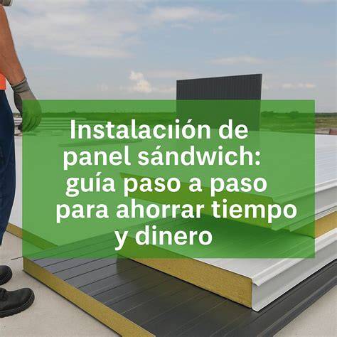 Proceso de instalación de paneles sándwich en una cubierta