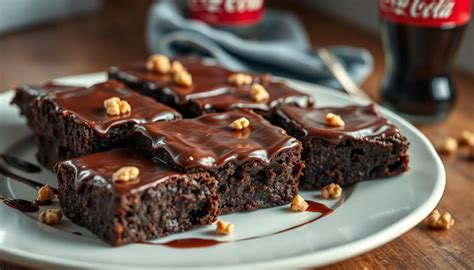Brownies de Coca Cola listos para servir