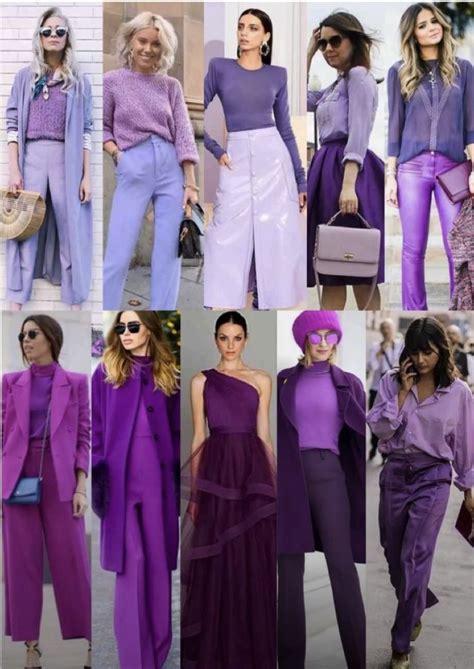 Diseños de moda en color lila de pasarela