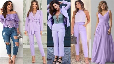Combinaciones de ropa en tonos lila pastel