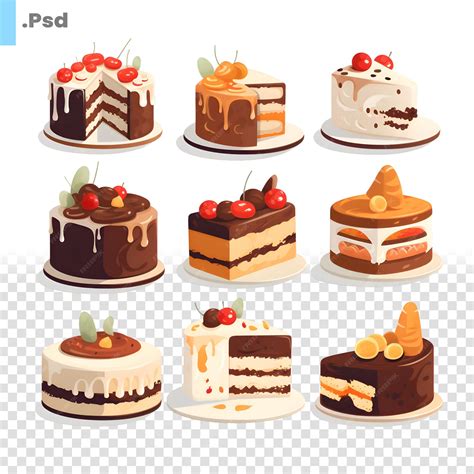 Ilustración de diferentes tipos de tartas ofrecidas por Pepina Pastel