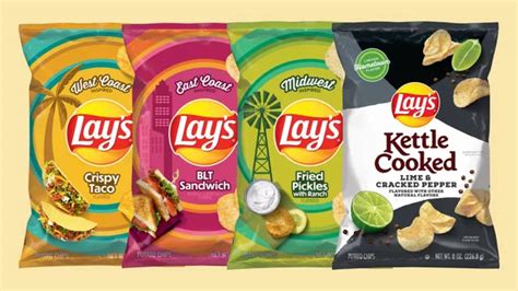 Variedad de patatas chips con sabores inusuales
