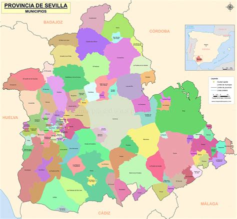Mapa de la provincia de Sevilla