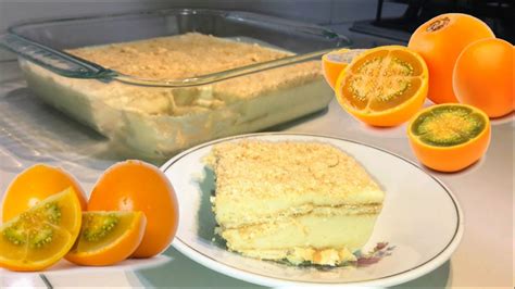Postre de lulo con base de galletas y mantequilla