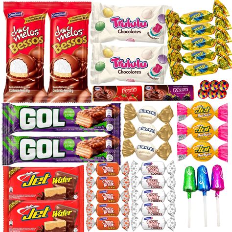 Variedad de chocolatinas de chocolate blanco