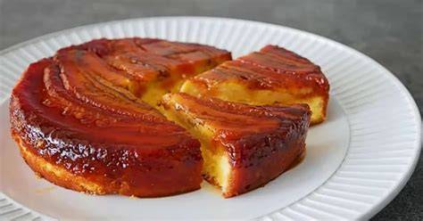 Ingredientes para el pastel de plátano y caramelo