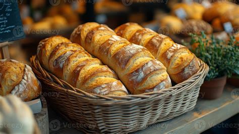 Pan de cesta recién horneado y dorado