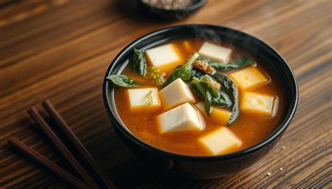 Sopa de miso con tofu y algas wakame