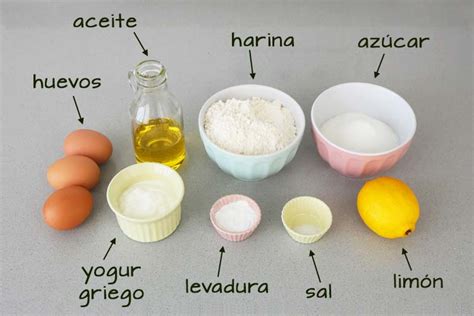 Ingredientes para bizcocho de yogur