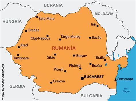 Mapa de Rumanía con rutas de viaje
