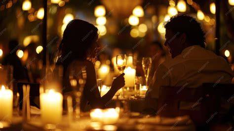 Pareja disfrutando de una cena en un restaurante con ambiente acogedor