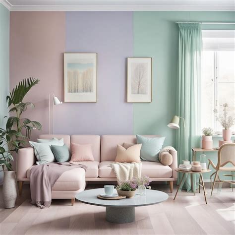 Muestra de colores pastel para decoración de interiores