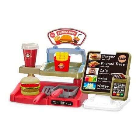 Set de hamburguesería de juguete con accesorios