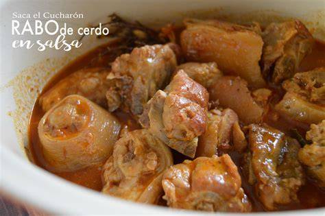 Rabito de cerdo guisado emplatado