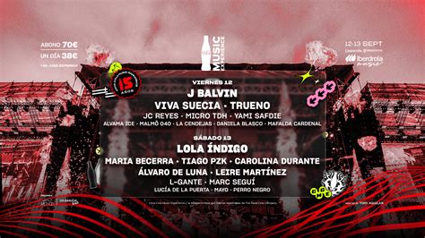 Cartel de artistas del Coca-Cola Music Experience