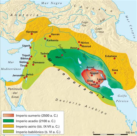 Mapa de la antigua Mesopotamia