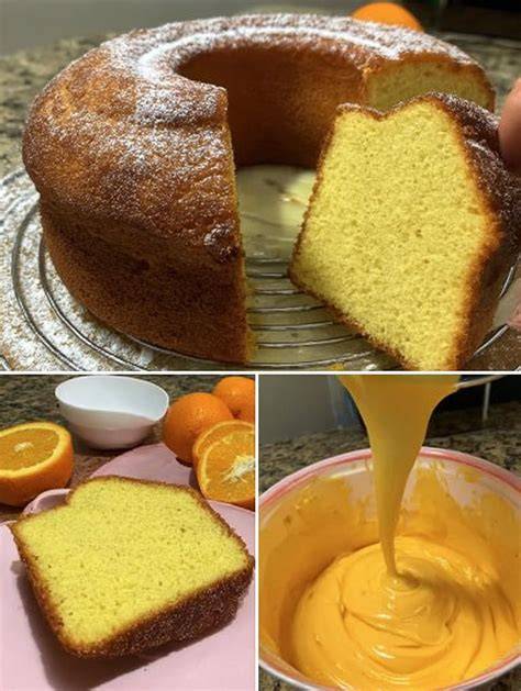Bizcocho de naranja recién horneado