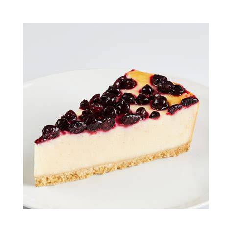 Tarta de queso con cobertura de arándanos