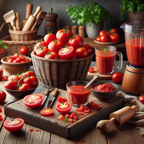 Proceso de colado de puré de tomate para eliminar semillas y pieles