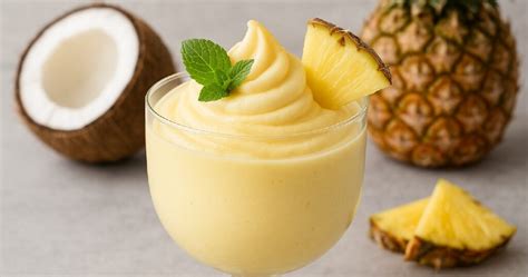 Detalle de la mousse de piña colada