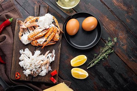 Ingredientes para la tortilla de cangrejo
