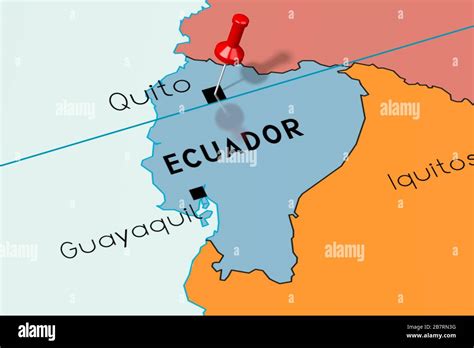 Mapa de Ecuador destacando Guayaquil y Quito