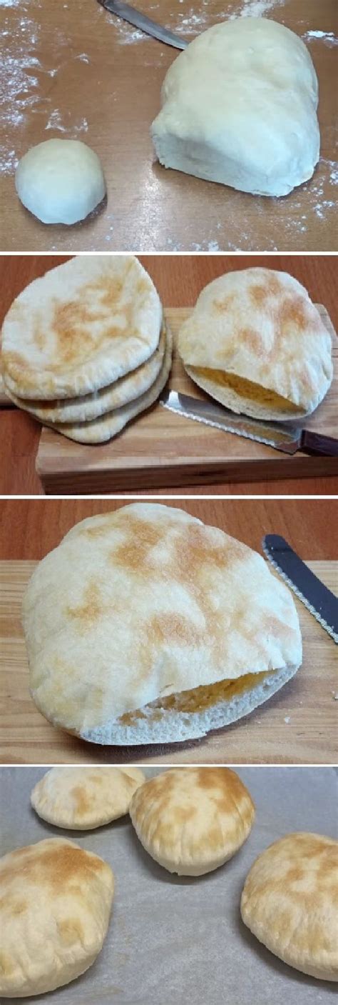 Pan de pita recién horneado e inflado