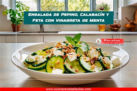 Ensalada fresca de calabacín con queso feta y menta
