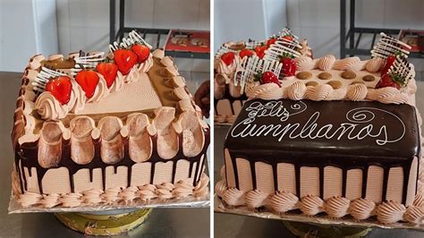 Variaciones de pasteles de cumpleaños: chocolate, arcoíris, con frutas