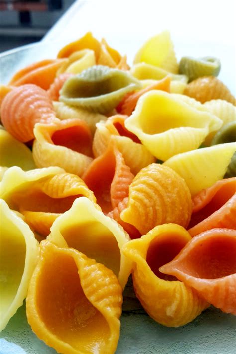 Variedad de pastas tipo caracol