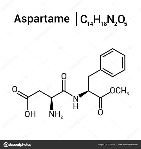 Molécula de aspartamo y su estructura química