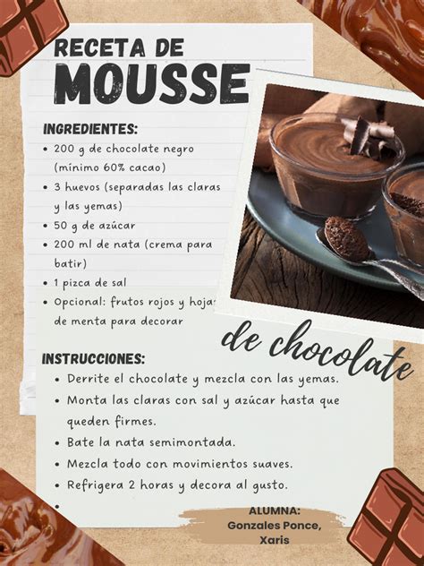 Ingredientes necesarios para la mousse: chocolates, nata y gelatina