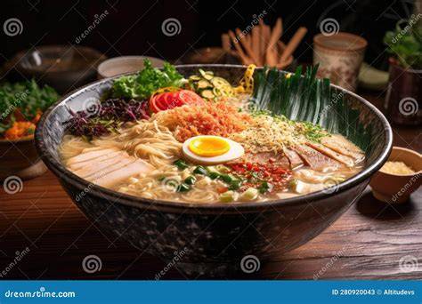 Composición de un bol de ramen