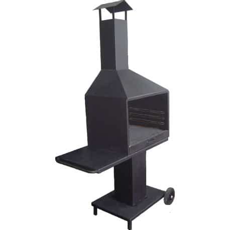 Barbacoa de hierro fundido exenta con ruedas
