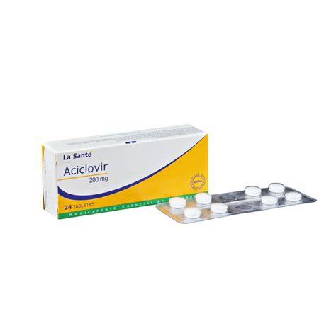 Tabletas de aciclovir y su empaque