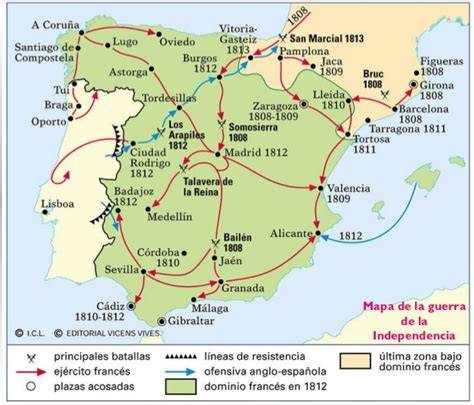Mapa de la Guerra de la Independencia Española