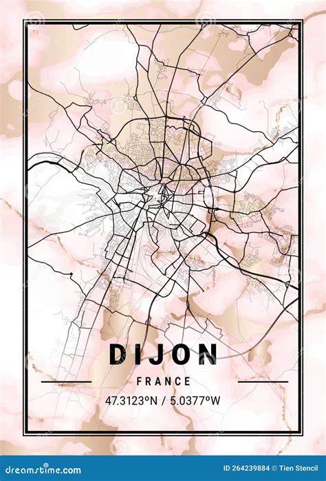 Mapa de Dijon con la ubicación de Central Sushi