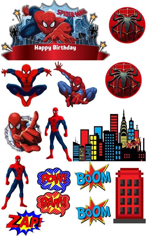 Ejemplos de toppers de Spider-Man para tartas