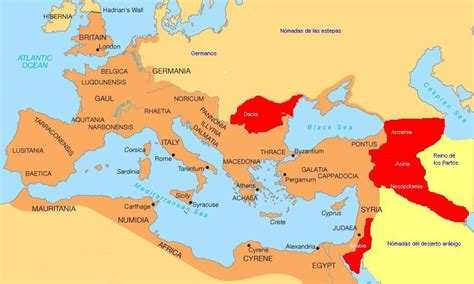 Mapa del Imperio Romano en su máximo esplendor