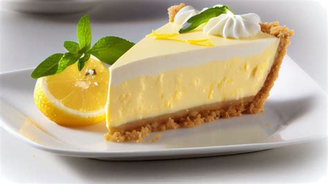 Tarta de limón con glaseado brillante y tiras de limón confitado