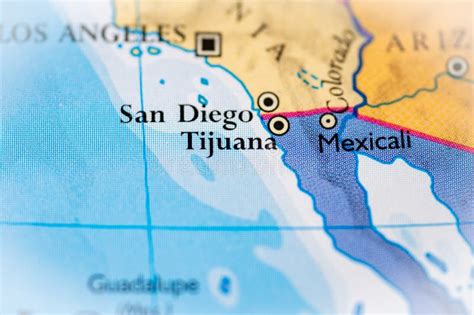 Mapa de Tijuana y San Diego, mostrando la ubicación fronteriza